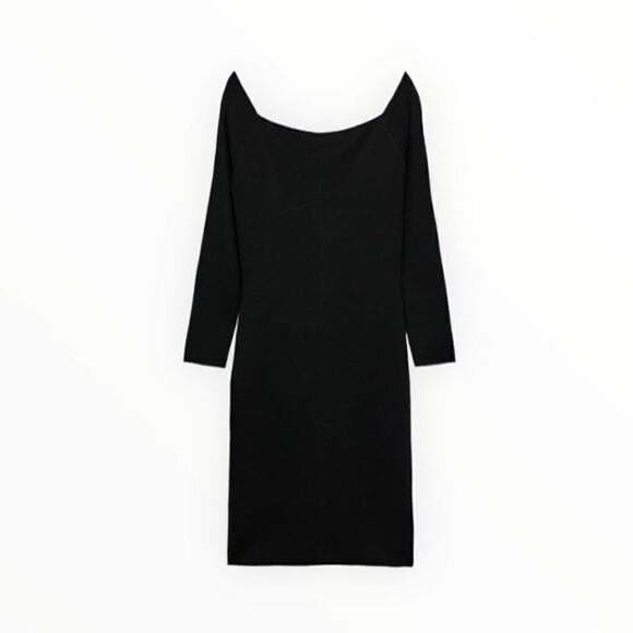 ZARA | Black | KNIT DRESS WITH ZIPPER - Picture 3 of 11